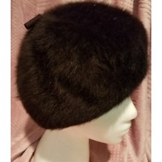 Vintage Kangol Mujer&apos;s Fugora Beret Black Rabbit Fur Hat 21" brim   eb-31375885